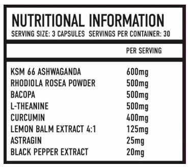 CALM - Neutrition Information