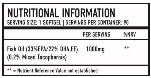 Omega 3 Capsules - Neutrition Information