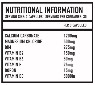 Oestro Aid - Neutrition Information