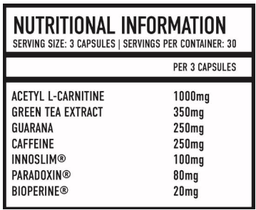 Shredz - Neutrition Information