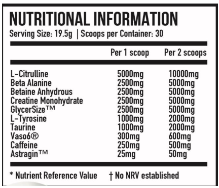 Complete Strength Pre V2 - Neutrition Information